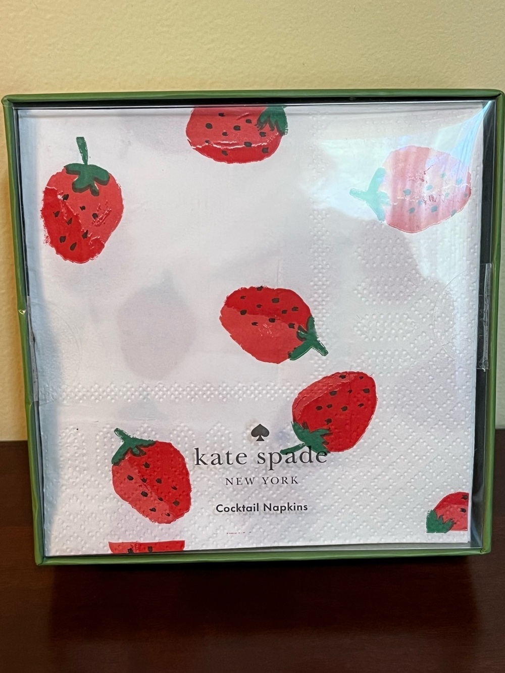 kate spade Green Box Strawberry Cocktail Napkin Set